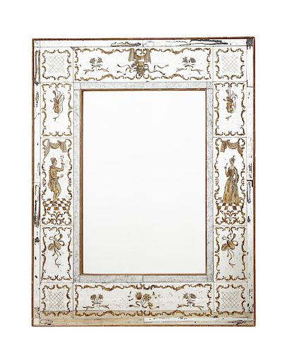 Venetian Style Reverse Painted Glass Mirror