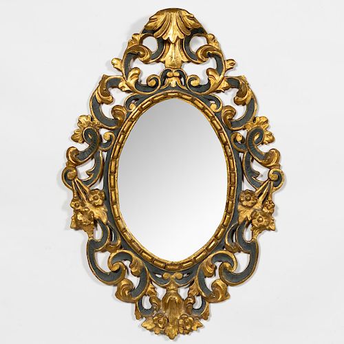 Italian Baroque Style Parcel Gilt Wall Mirror