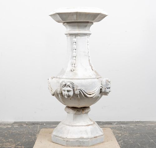 Beaux Arts Carrera Marble Figural Pedestal