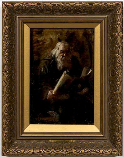 Adolphe Hervier "The Scholar" Figural Oil Portrait