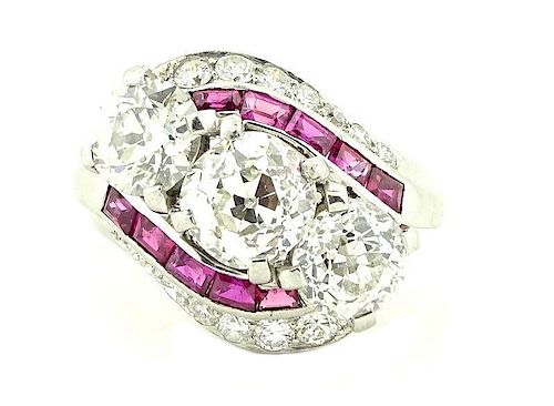 Art Deco Burma Ruby And Diamond Ring