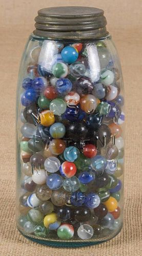 Large collection of marbles, to include swirls, a