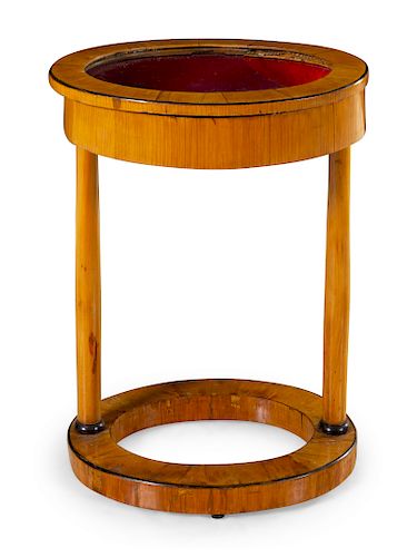 A Biedermeier Birch Vitrine Table