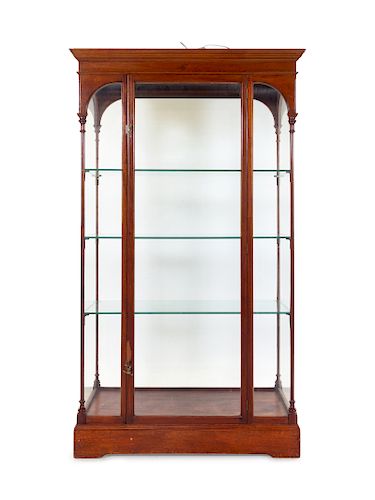 A Continental Mahogany Vitrine Cabinet