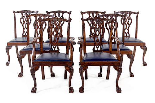 A Set of George III Style Mahogany Dining Chairs 