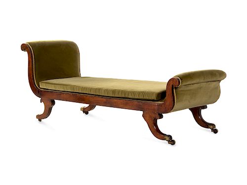 A Classical Painted and Parcel Gilt Chaise Longue