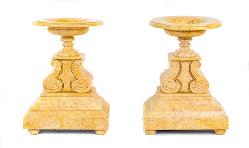 A Pair of Italian Marble Tazze
