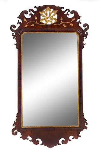 A Chippendale Parcel Gilt Mahogany Mirror