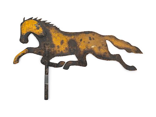 A Painted Iron "Running Horse" Weather Vane