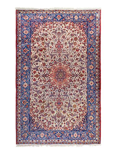 An Isfahan Wool Rug
14 feet 6 1/2 inches x 9 feet 8 inches. 