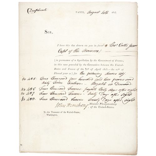 JOHN ARMSTRONG,1805-Dated, Document Signed
