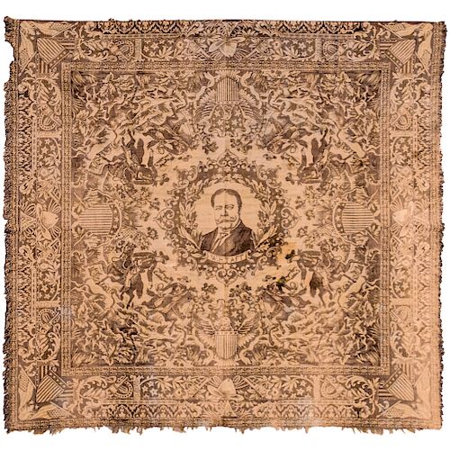 1908 William H. Taft + Theodore Roosevelt Presidential Campaign Textile Tapestry