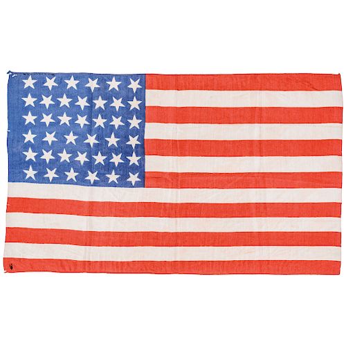 39-Star 6-7-7-6-7-6 Pattern American Silk Parade Flag, N. Dakota (Nov. 2, 1889) 