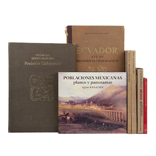 LOTE DE LIBROS DE AMÉRICA ANTIGUA a) Poblaciones Mexicanas Planos y Panoramas Siglos XVI al XIX. Total de piezas: 7.