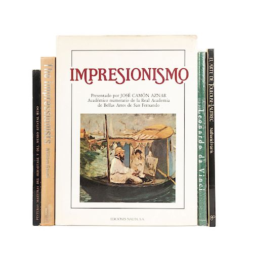 LOTE DE LIBROS SOBRE IMPRESIONISMO Y ARTE EUROPEO. a) Camón Aznar, José. Impresionismo. Barcelona: Ediciones...