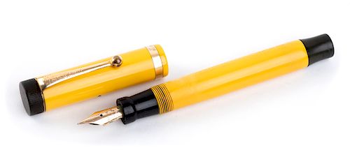 Vintage 1927/1930 Fountain Pen Parker Duofold J.R. Mandarin Yellow