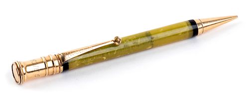 Vintage 1927/1930, Celluloid  Pencil Parker Duofold Green Jade