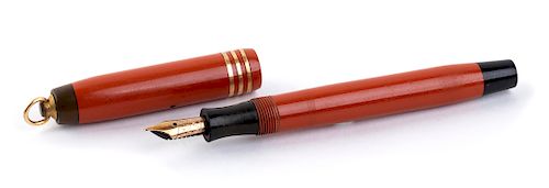 Vintage 1929/1935 Celluloid Fountain Pen Parker Duofold Laquer-red, lady's size