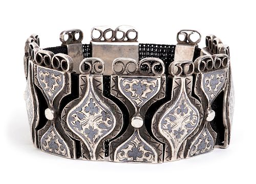 875/1000 Niello silver bracelet - Moscow 1908-1917