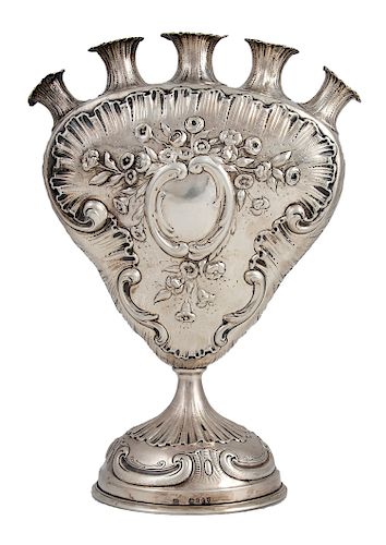 Sterling silver tulip vase - Germany 19th Century, import London 1898