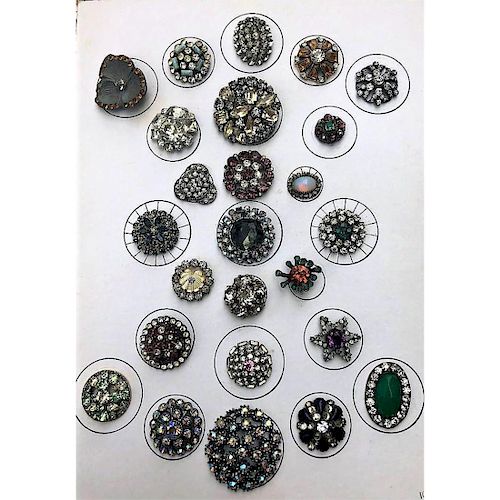 25 S/M/L 17TH C TO 20TH C. JEWELED BUTTONS