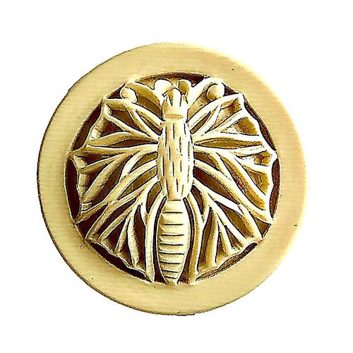LARGE LACY CELLULOID INSECT BUTTON