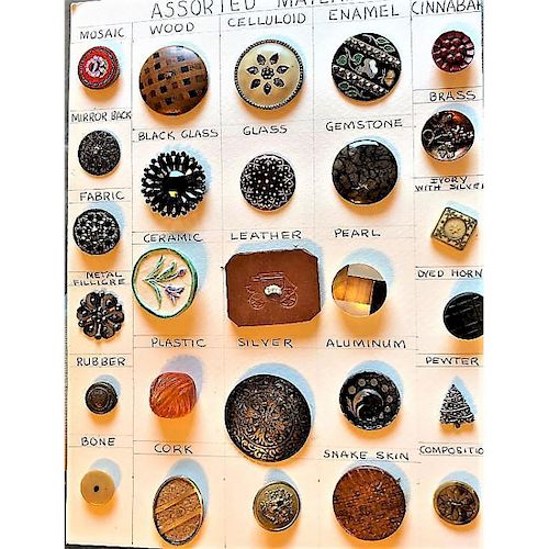 1 CARD OF M/L ASSORTED MATERIAL BUTTONS