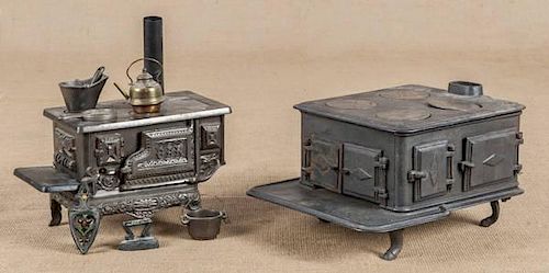 Two cast iron toy stoves, to include a Kenton Bra