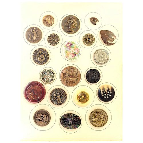 1 CARD OF ASSORTED SUBJECT & ASSORTED MAGTERIAL BUTTONS
