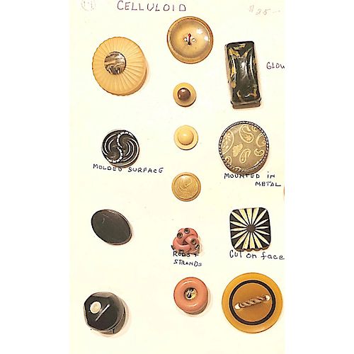 10 SMALL CARDS OF ASSORTED MATERIAL BUTTONS