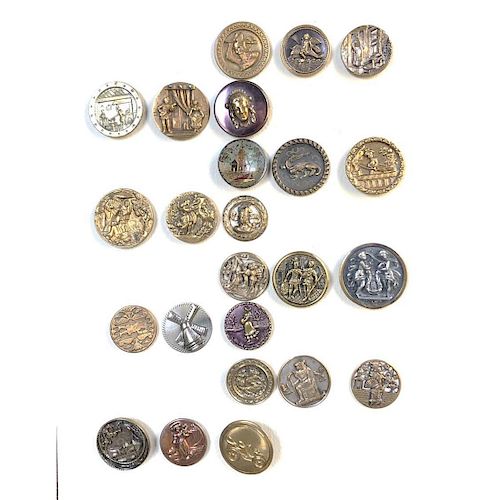 1 CARD OF ASSORTED METAL & ASSORTED PICTORIAL BUTTONS