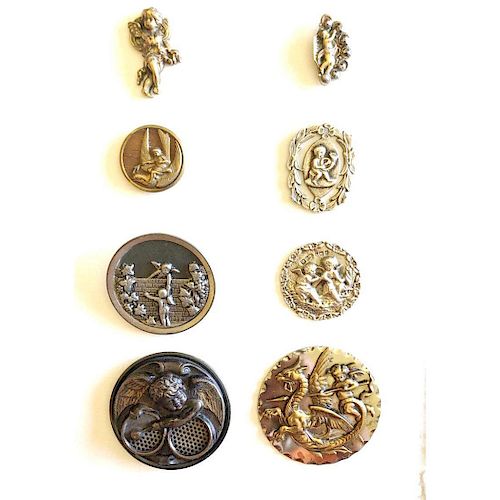 SMALL CARD OF PICTORIAL CHERUB BUTTONS