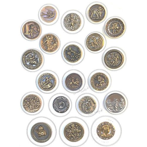 CARD OF MOSTLY CHERUB/CUPID ASSORTED METAL BUTTONS