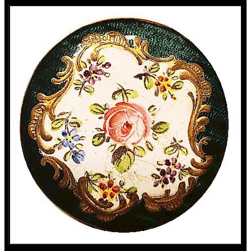 LARGE 18TH CENTURY ENAMEL AND COUNTER ENAMELED BUTTON
