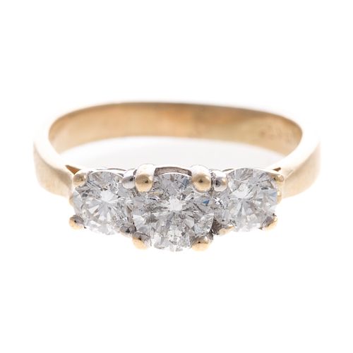 A Ladies 3 Stone Diamond Diamond Engagement Ring