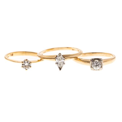 A Trio of Diamond Solitaire Engagement Rings