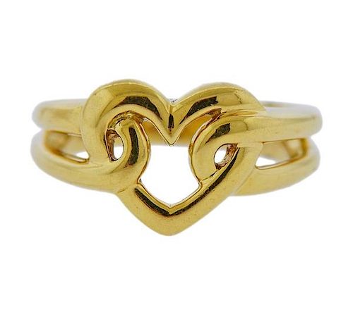 Movado 18k Gold Heart Ring 