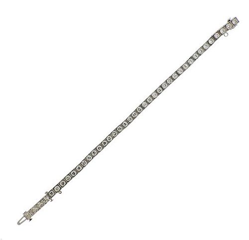 Platinum 6.50ctw Diamond Line Bracelet 