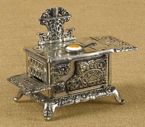 Hubley Cast iron and nickel Eagle toy stove, 7