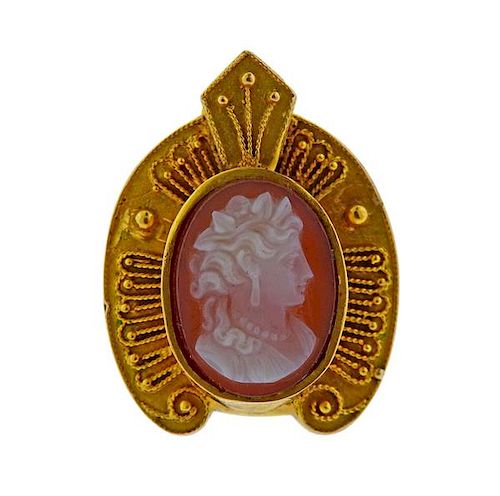 Antique 14k Gold Cameo Ring 
