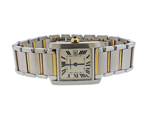 Cartier Tank Francaise Steel 18k Gold Watch 2465