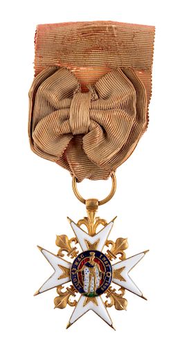 France, Kingdom, Order of St. Louis, golden knight badge.