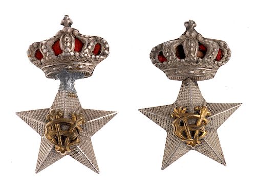  A PAIR OF NECK STARS OF A FIELD ADJUTANT OF THE KING 