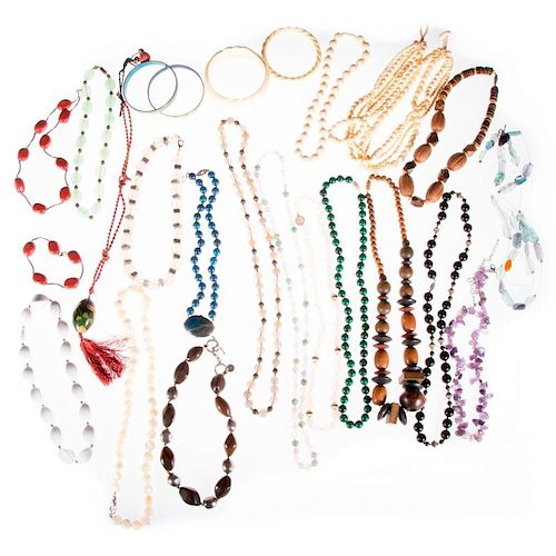 Collection of beaded, silver and costume jewelry
