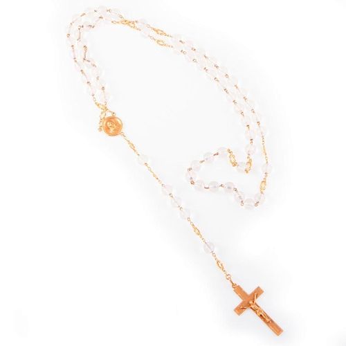 14k gold and glass bead rosary