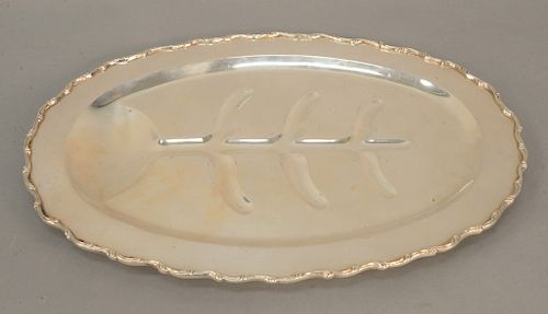 Sterling silver meat tray, Well and Tree Hecho en Mexico. top: 12 3/4" x 18", 53.9 troy ounces. Provenance: An Estate from 5th Avenue, New York