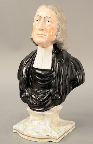 Staffordshire bust of the Reverend John Wesley. height 11 inches.