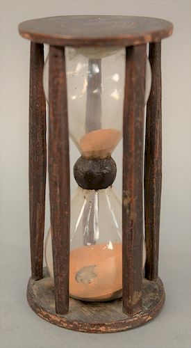 Early hourglass, 18th century. height 6 1/2 inches.