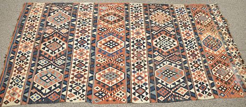 Kilim Oriental throw rug, 4' 10" x 9' 3".