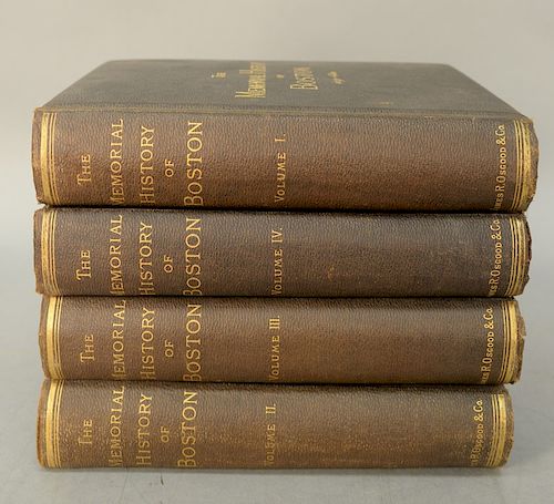 Four books to include, The Memorial History of Boston 1630 - 1880, four volumes Boston 1881.